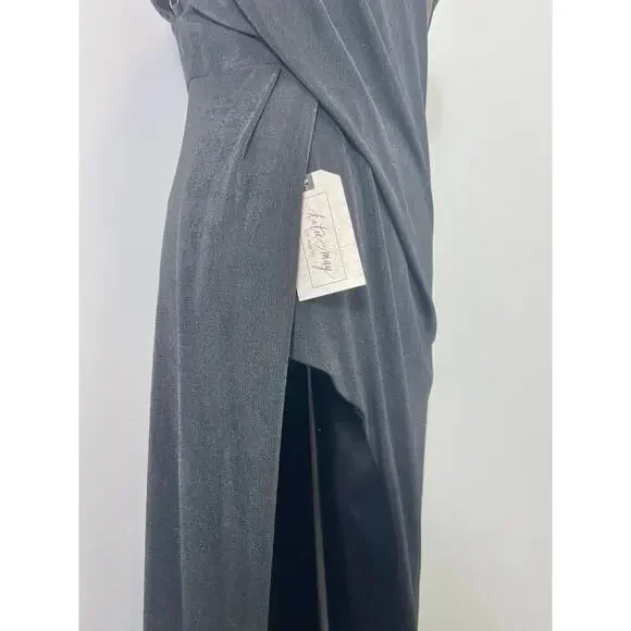 Katie May A Cut Above Gown Maxi Dress Black Medium One Shoulder Stretch Lined